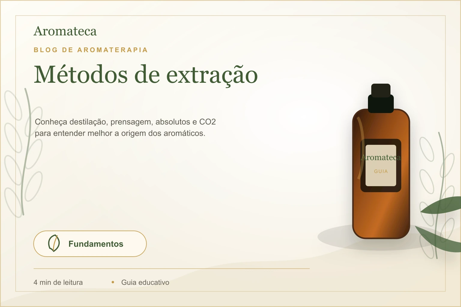 Capa do blog Aromateca para o artigo Métodos de extração