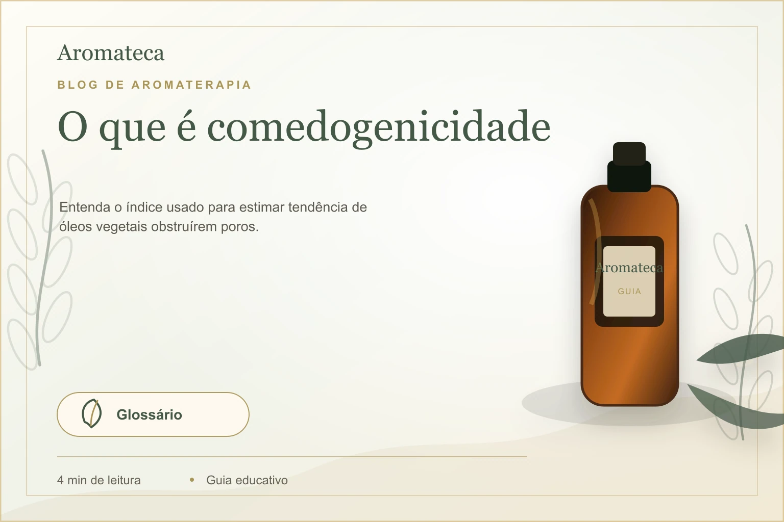 Capa do blog Aromateca para o artigo O que é comedogenicidade
